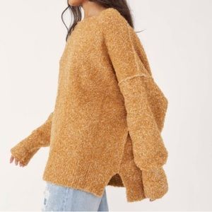 Free People Moira Slouchy Relaxed Oversized Fit Tunic Wool Blend Soft Sweater